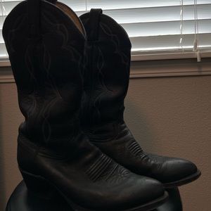 Old West womens boot leather black